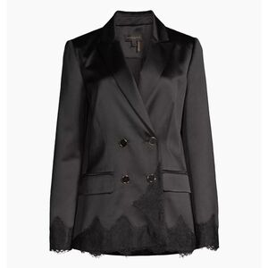 🔥Donna Karan Double-Breasted Lace & Satin Blazer|Jacket